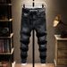 Grouss Gréissten Härekleeder Qualitéit Hierscht a Wanter Handduchbuedem gestickte Jeans Männer Plus Fat Plus Size Slim Fit Fat Jeans Männer_voghion.com