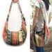 Lihao Hippie Blomsterprint Kvinner Justerbar Stropp Canvas Tote Sling Hobo Bag-Oransje_voghion.com