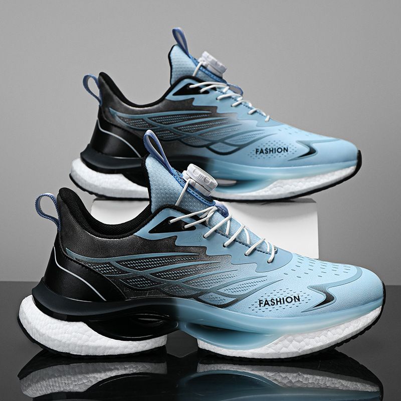 Unbeatable Quality Summer 2024 New Rotating Button Men's Breathable Thick Sole Popcorn Cushioned Running Shoes_voghion.com