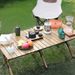 Outdoor Folding And Chairs Aluminum Alloy Egg Roll Portable Camping BBQ Table Set_voghion.com
