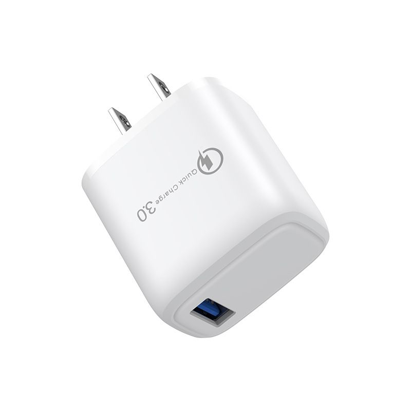 Încărcător european USB pentru telefon mobil 18W Adaptor de încărcare pentru călătorie cu un singur port standard american QC3.0_voghion.com
