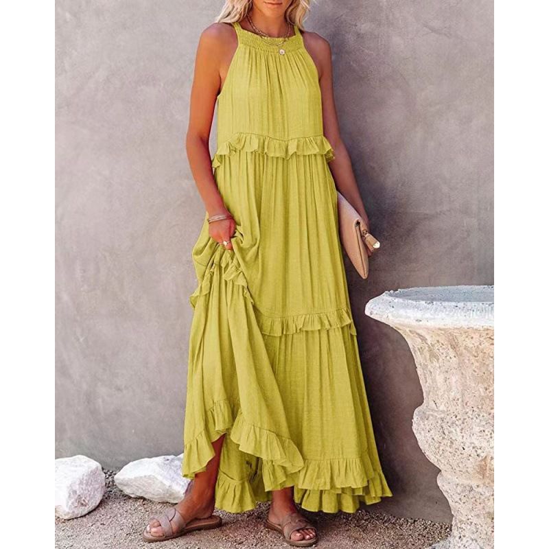 Rochie lungă de podea cu temperament nou pentru femei, vara 2025, model tort_voghion.com