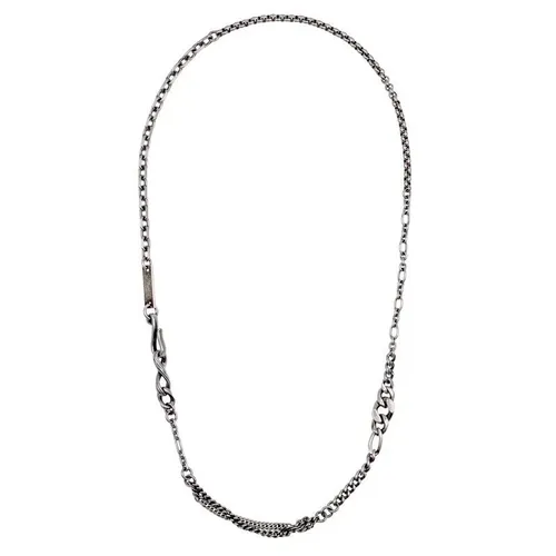 Titanium steel distressed multi jointed men's necklace hip hop Cuban chain trendy high end versatile simple clavicle chain_voghion.com