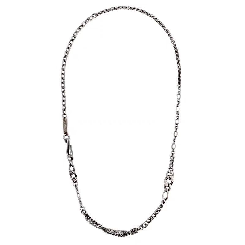 Titanium stalen distressed multi jointed heren ketting hip hop Cubaanse ketting trendy high-end veelzijdig eenvoudige sleutelbeenketting_voghion.com