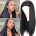 Turban wig new product wig ladies long straight hair black chemical fiber hair band wig factory spot delivery_voghion.com