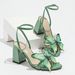 Women's Butterfly Embellished Block Heel Sandals_voghion.com