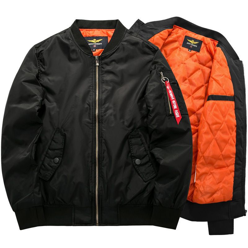 ​​MA1 Bomberjacke für große und große Männer – Von der Militärluftfahrt inspirierte Jacke aus Baumwollmischung (Schwarz/Rot/Armeegrün/Dunkelblau, S-8XL_voghion.com