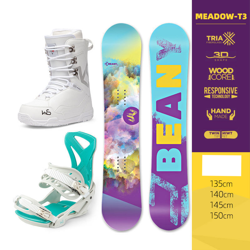 Snowboard set full Area adult flat cut skis women's ski shoes snowboard fixation_voghion.com