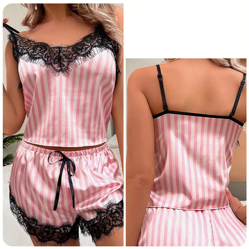 Kvinders Intimates sexet lingeri sexet pyjamas klæder hjemmetøj trepunkts todelt jakkesæt_voghion.com