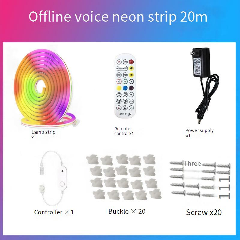 Home & Garden Offline Voice Neon Light Rgb Smart Bluetooth 2.4g Outdoor Light With Flexible Modeling Light 30 Meters Set In Stock_voghion.com