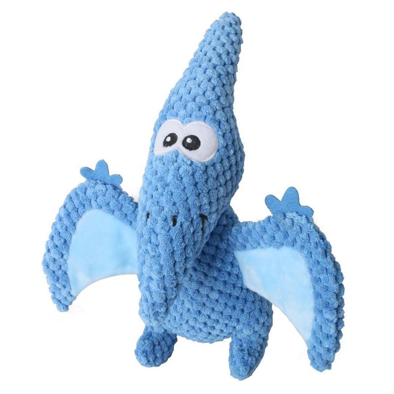 Plush Stuffed Pterosaur Dinosaur Pet Toy With Paper Wings And Sound Making Dog Toy_voghion.com