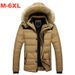 Men's Winter Hooded Padded Jacket - Slim Fit Nylon Shell With Polyester Lining Lightweight & Warm Casual Outerwear (Khaki/Red/Black/Navy)_voghion.com