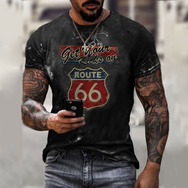 Herrenbekleidung Kurzarm New Style Schwarzes T-Shirt Personalisierte Casual Streetwear_voghion.com