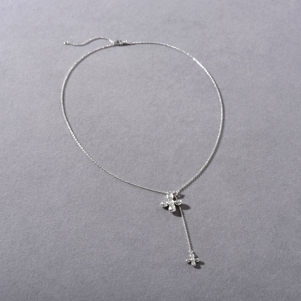 Collana con ciondolo a croce elegante da donna, catena minimalista a strati per l'uso quotidiano, in oro e argento, collana versatile di alta qualità._voghion.com