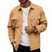 Men’s Slim-Fit Work Jacket – Multi-Pocket Utility Coat With Stand Collar, Stylish & Versatile (Khaki/Navy/Black/Light Blue, S-XXXL)_voghion.com