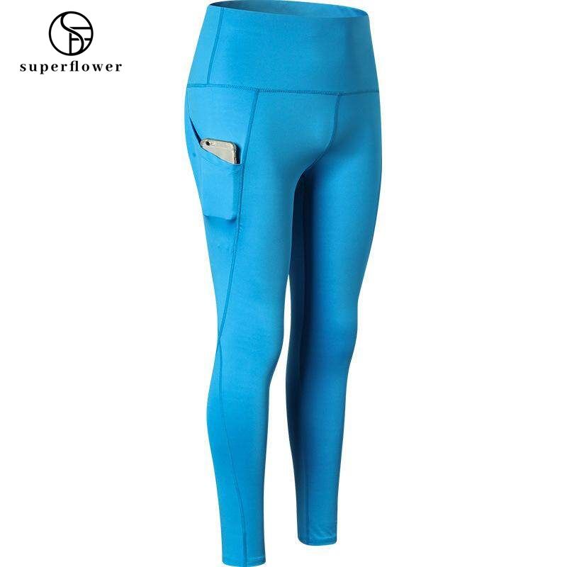 SUPERFLOWER Women High Waist Sports Fiess Leggings Tights Yoga Pants With Pockets Tummy Control 4 Way Stretch_voghion.com