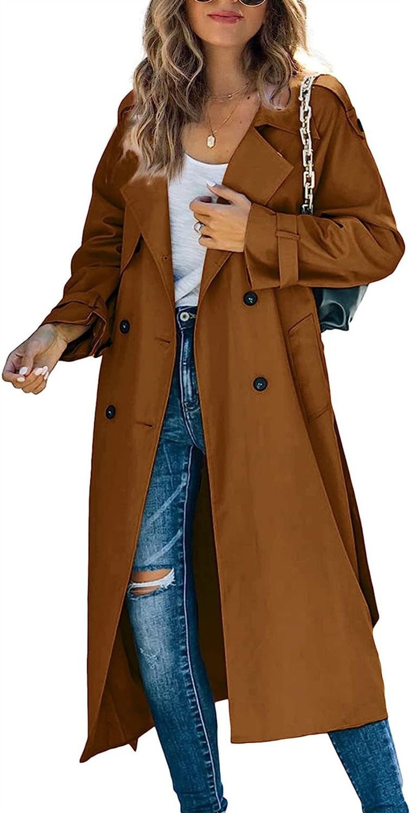 Damen Winter Herbst Trenchcoat mit Futterstoff_voghion.com