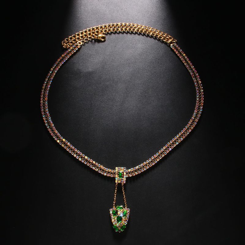 New colored diamond forehead chain simple bohemian water diamond headgear women Hair band_voghion.com