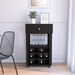 39' H Black Bar- Coffee Cart, Kitchen Or Living Room Cabinet Storage, With 12 Bottle Racks, A Central Shelf With 1 Cup Holders, 1 Drawer Ideal For S_voghion.com