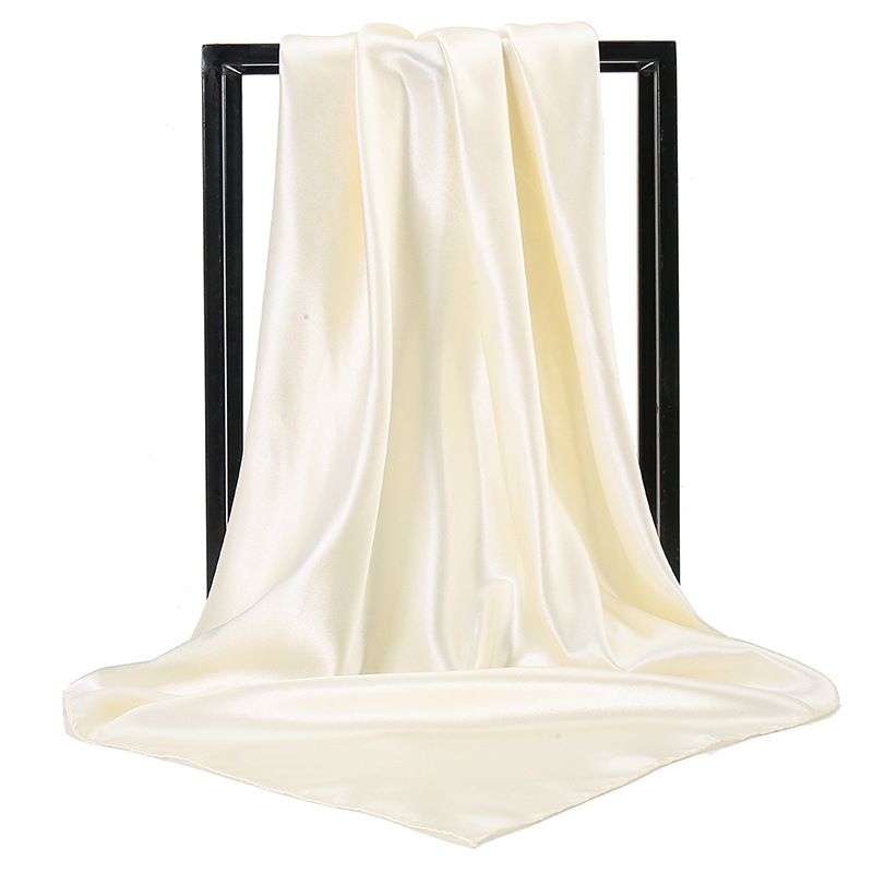Écharpe en satin de couleur pure pour femmes, nouveau tempérament de mode, imitation soie monochrome, écharpe carrée professionnelle pour hôtesse de l'air_voghion.com