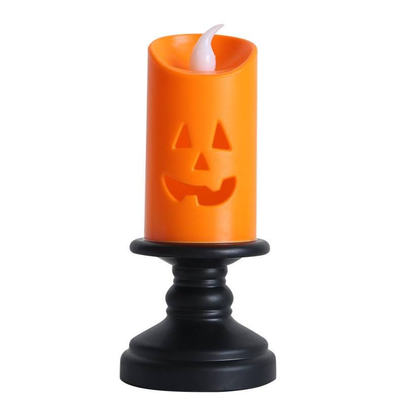 Halloween pumpkin lantern new decorative candlestick wind lamp LED electronic candle lamp creative oil lamp ornaments night light_voghion.com
