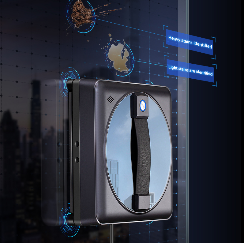 PSSZ403 Window Cleaning Robot 0.45 square meters/min cleaning speed brushless motor 6.8cm ultra-thin 500mAh 55ml ultrasonic three-directional water _voghion.com