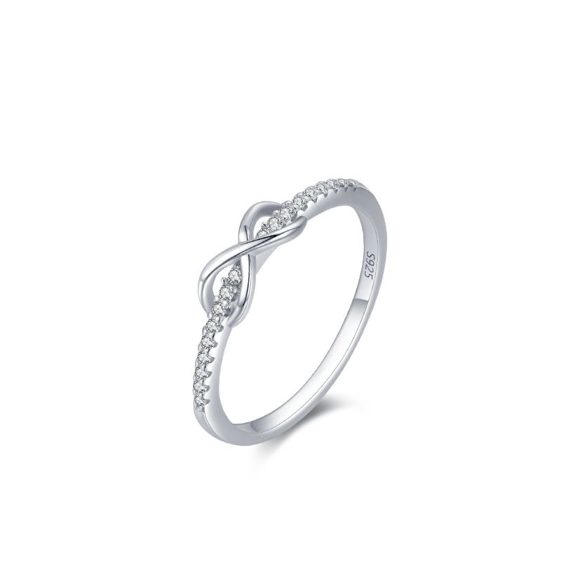 Women's Jewelry S925 Silver Bow 8 Rings Ins Niche Design Unlimited Love Index Ring_voghion.com