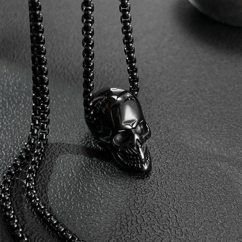 Men's Jewelry Street Fashion Stainless Necklace Retro Trend Personality Skull Titanium Steel Accessories_voghion.com