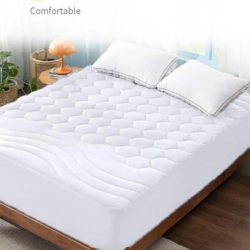 Matelas Queen Size en fibre ondulée – Surmatelas pliable ultra doux pour la maison et le dortoir (80 x 200 cm, blanc, polyester)_voghion.com