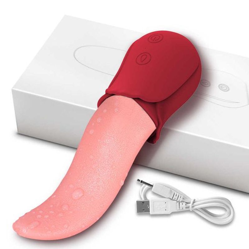 Powerful Adult Massager Rose Vibrator Tongue Licking Clitoral Stimulation Nipples Stimulator Vibrators Fem            s_voghion.com