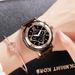 GUOU new style durable and light luxury six-pin trendy watch leather strap personalized fashionable large dial ladies watch_voghion.com