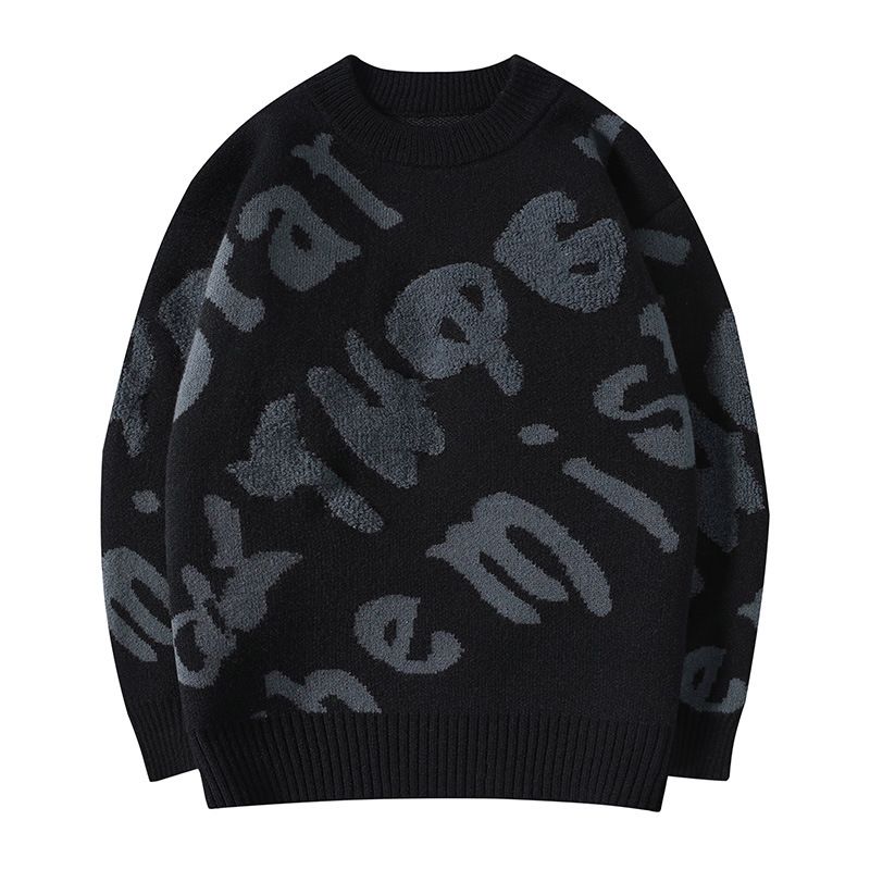Odzież męska Sweter męski Jesienno-zimowy męski gruby sweter Teen Trend Marka Litery Przystojny sweter Trend_voghion.com