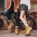 European Warm Series Plus Size Couple Martin High Top 2025 Unisex Shoes Men's Work Yellow Boots_voghion.com