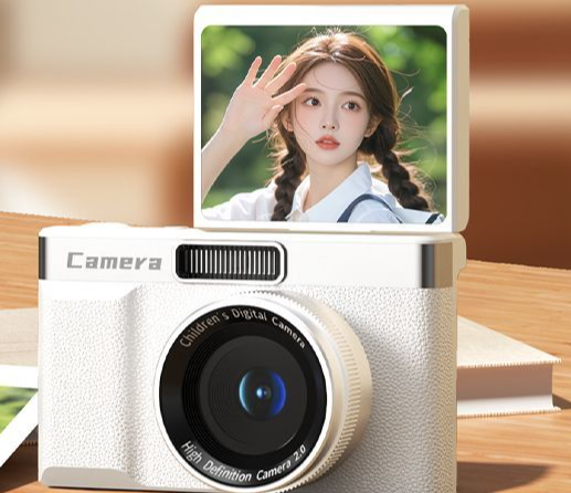 Cámara digital para selfies Goddess Level 9600W HD con doble cámara CCD y tapa abatible_voghion.com
