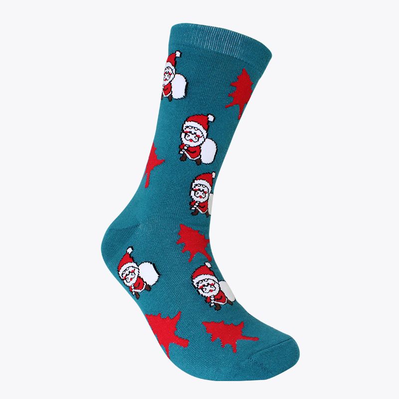 Women's socks Hot selling four-season socks, Santa Claus snowflake mid-calf socks for men and women, trendy brands, great value_voghion.com