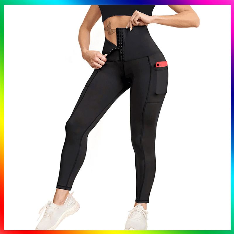 Damen-Yogahose, Tasche, große Größe, Bauchdeckenstraffung, hohe Taille, Sportkorsett, Yoga-Shapewear, hohe Elastizität_voghion.com