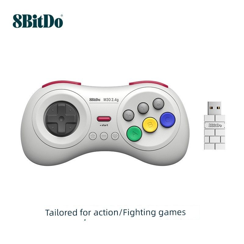 Eight-Bit Hall 8bitdo M30 Bluetooth Handle NS Computador Steam Jogo de Luta MDmini Seis Botões Contínuos Cabelo_voghion.com