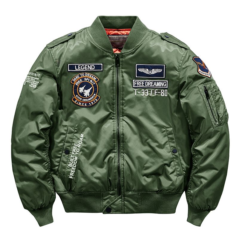 2024 erkek Kış Hip Hop Kalın Sıcak Ceket Askeri Motosiklet Ma-1 Aviator Pilot Pamuk Parka Erkek Beyzbol Bombacı Ceketler_voghion.com