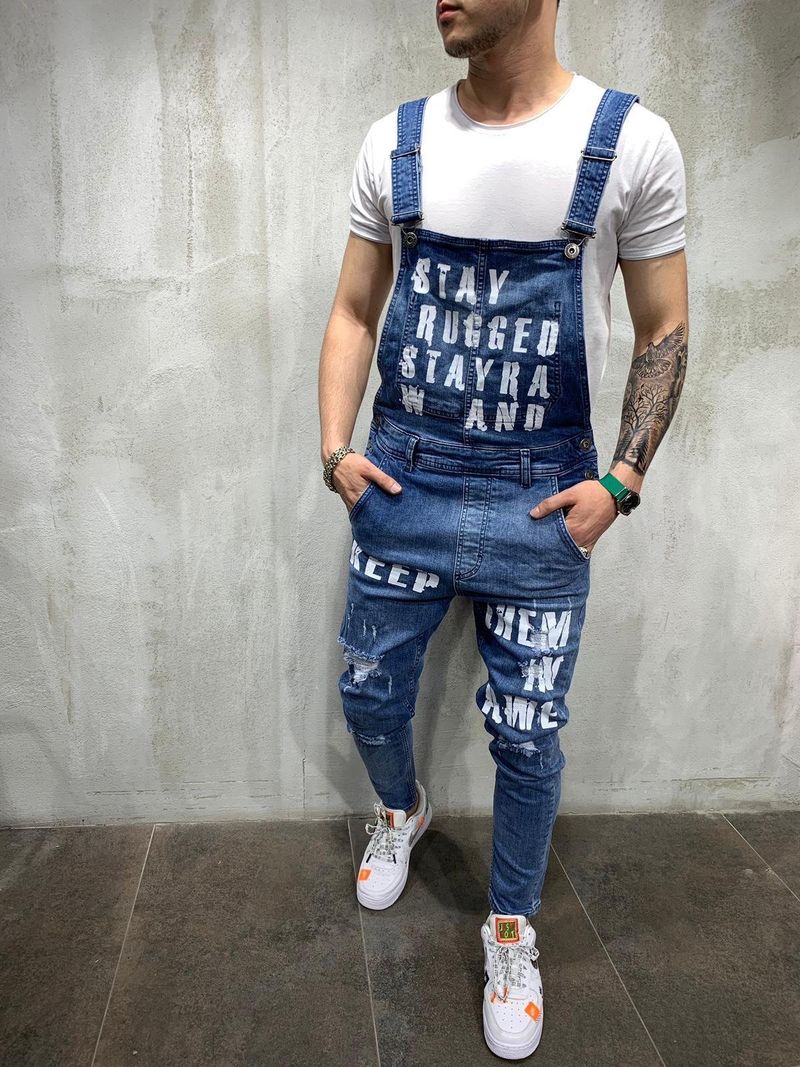 Men's Casual Comfortable Slim Fit Trousers Bib Pants_voghion.com
