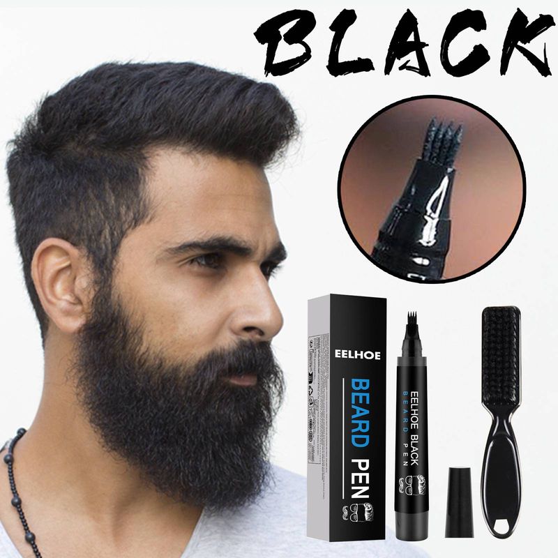 Beard Filling Pen Set  - Natural Waterproof Beard Pen and Beard Brush_voghion.com