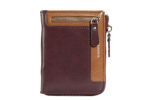 Herrentaschen RFID Anti-Diebstahl-Bürste Neue Herrenbrieftasche Kurze vertikale Reißverschlussbrieftasche Multifunktionale Geldbörse Heißer Verkauf_voghion.com