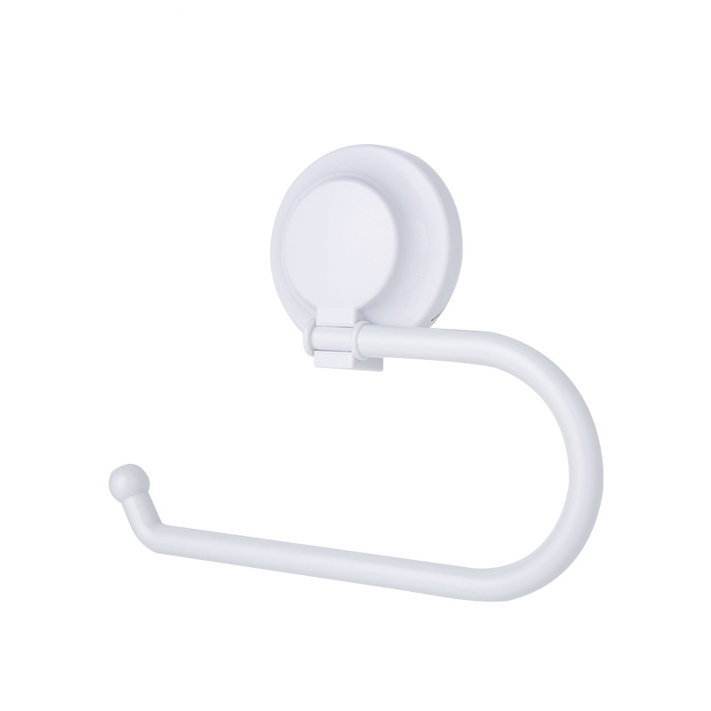 Suction Cup Paper Towel Holder - Wall-Mounted Organizer For Kitchen & Bathroom, Multi-Purpose Hook & Shelf_voghion.com