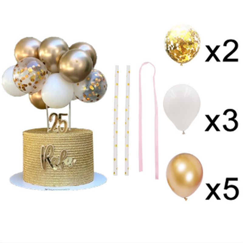 Décoration de gâteau ballon de 12,7 cm (5 pouces) avec sequins en latex et couleurs vives, idéale pour les mariages, anniversaires, fêtes prénatales et pâtisseries (réf. A83)_voghion.com