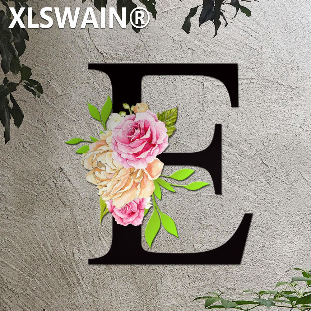 Logo personalizzato con nome, logo con lettera in metallo, targa di benvenuto per porta, decorazione murale con prima lettera, adatta per la decorazione di cortili e giardini_voghion.com