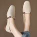 Sheepskin White Square Toe Loafers For Women Summer British Style Low Heel Single Shoes Soft Sole_voghion.com