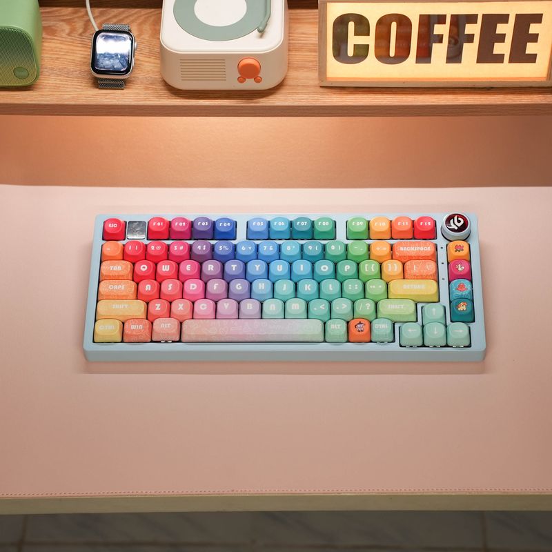 syct MOA-like Height PBT Dye-sublimation 137 klawiszy Rainbow Pełny zestaw klawiatury Okrągłe nakładki Uniwersalne mechaniczne nakładki klawiszy_voghion.com