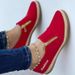 Women's fashion new large size casual loafers solid color sponge bottom hemp rope canvas shoes_voghion.com