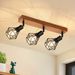 Glitzerlife Deckenstrahler 3 Flammig Deckenleuchte Schwarz Holz - E14 Retro Deckenlampe Metall Schwenkbar 350° Deckenleuchte Innen MAX.25W Für Esszimmer Küche_voghion.com