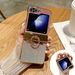 Per Galaxy Z Flip 6 con cerniera protettiva e supporto ad anello, custodia antiurto Shine Z Flip 6, custodia anti-caduta con glitter e brillantini per Galaxy Z Flip 6_voghion.com