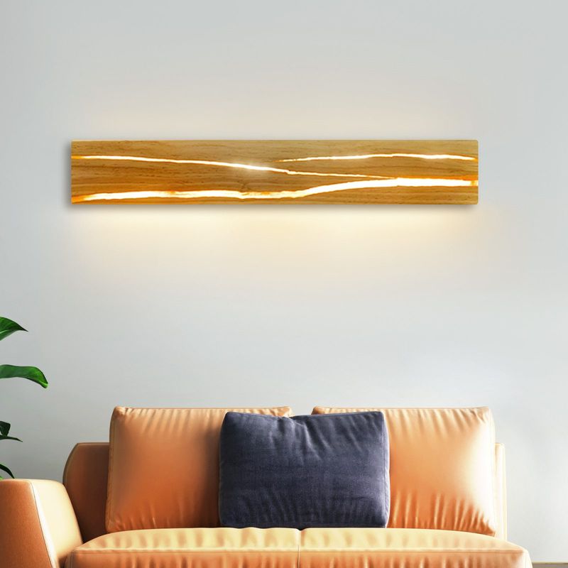 Wandlampe LED Wandleuchte Innen - Holz Moderne Flurlampe 3000K Warmweiß 50CM Indirekt Wohnzimmerlampe 8W Bettlampe Wandbeleuchtung Für Treppenhaus_voghion.com